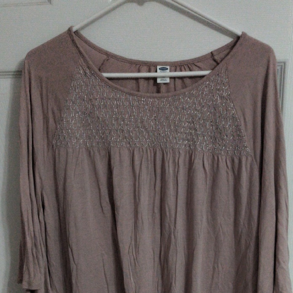 Old Navy Mauve Blouse with Textured Detail